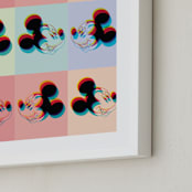 "3D Mickey Mouse" - Art Print in Sherbet by Emanuela Carratoni - Frame Close-up