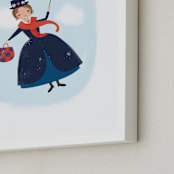 "Mary Poppins Flies" - Art Print in Sky by Itsy Belle Studio - Frame Close-up