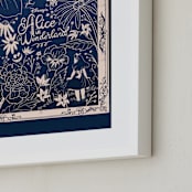 "Art Nouveau Alice" - Art Print in Navy by Stefanie Lane - Frame Close-up