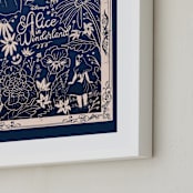 "Art Nouveau Alice" - Art Print in Navy by Stefanie Lane - Frame Close-up