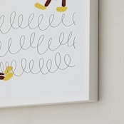"Slinky Dog Saves the Day" - Art Print in Bark by Jackie Crawford - Frame Close-up