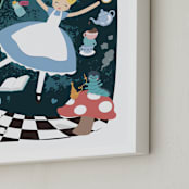 "The Rabbithole from Disney's Alice In Wonderland" - Art Print in Blue by peetie design - Frame Close-up