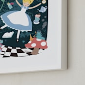 "The Rabbithole from Disney's Alice In Wonderland" - Art Print in Blue by peetie design - Frame Close-up