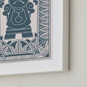 "Cogsworth from Disney's Beauty And The Beast " - Art Print in Porcelain by Katharine Watson - Frame Close-up
