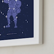 "Disney's Hercules Stars Are Born" - Art Print in Pruple by Rebecca Smith - Frame Close-up