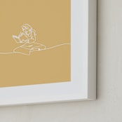 "Lost In A Book From Disney's Beauty and the Beast" - Art Print in Buttermilk by Britt Mills - Frame Close-up