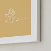 "Lost In A Book From Disney's Beauty and the Beast" - Art Print in Buttermilk by Britt Mills - Frame Close-up