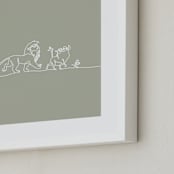 "The Trio from Disney's The Lion King" - Art Print in Sage by Britt Mills - Frame Close-up