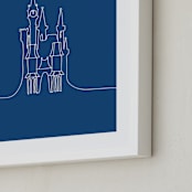 "The Castle from Disney's Cinderella" - Art Print in Midnight by Britt Mills - Frame Close-up