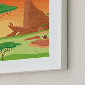 "Journey to the Disney's Pride Lands" - Art Print in sunset by Erica Krystek - Frame Close-up