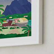 "Relax in Disney's Kokaua Town" - Art Print in Palm by Erica Krystek - Frame Close-up