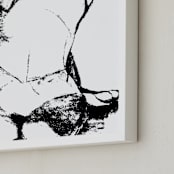 "quiet contemplation" - Art Print in charcoal by Carol Fazio - Frame Close-up