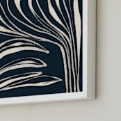 "Navy Botanical #1" - Art Print in Midnight by ALICIA BOCK - Frame Close-up