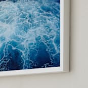 "Wavy Blue" - Art Print in Navy by Carole Crohan - CaroleeXpressions - Frame Close-up