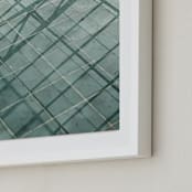 "Weaves of shadows III" - Art Print in Teal Green by Van Tsao - Frame Close-up