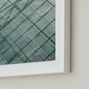 "Weaves of shadows III" - Art Print in Teal Green by Van Tsao - Frame Close-up