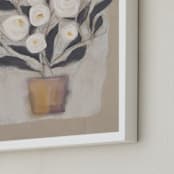 "The Gardenia" - Art Print in Creamy Buff by Jacquelyn Sloane Siklos - Frame Close-up