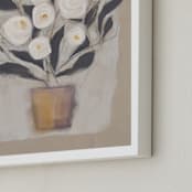 "The Gardenia" - Art Print in Creamy Buff by Jacquelyn Sloane Siklos - Frame Close-up