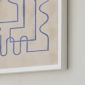 "Through My Window II" - Art Print in soft blue by Pati Cascino - Frame Close-up
