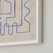"Through My Window II" - Art Print in soft blue by Pati Cascino - Frame Close-up