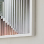 "Stacked Curvature " - Art Print in Creamy Neutrals by Lisa Sundin - Frame Close-up