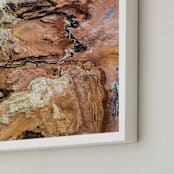 "Time Shapes our Lands" - Art Print in Earth Brown by Elena Kulikova - Frame Close-up