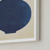 "Vase Study in Blue" - Art Print in Midnight Blue by Jayne Alfieri - Frame Close-up