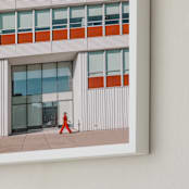 "strolling" - Art Print in Mid Century Rust by Alicia Abla - Frame Close-up