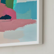 "Tulum Escape" - Art Print in Mauve by Caryn Owen - Frame Close-up
