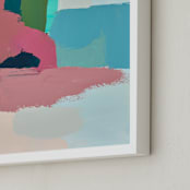 "Tulum Escape" - Art Print in Mauve by Caryn Owen - Frame Close-up