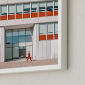 "strolling" - Art Print in Mid Century Rust by Alicia Abla - Frame Close-up