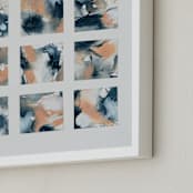 "Sunsets" - Art Print in Indigo by LeAnne Roberts - Frame Close-up