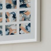 "Sunsets" - Art Print in Indigo by LeAnne Roberts - Frame Close-up