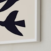 "Birds" - Art Print in Navy by Alexandra Dzh - Frame Close-up