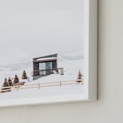 "High Country Home" - Art Print in Snow by Jamie Lollback - Frame Close-up