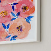 "Tenderness" - Art Print in Salmon pink by Alexandra Dzh - Frame Close-up