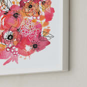 "Think Pink" - Art Print in Flamingo Pink by Makewells - Frame Close-up