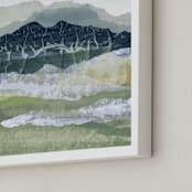 "Sapphire Ridge 1" - Art Print in Deep Blue by Lara Eckerman - Frame Close-up