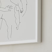 "Back" - Art Print in Black and white by Catilustre - Frame Close-up