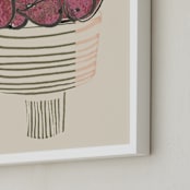 "Bowl of figs" - Art Print in ripen figs burgundy by Bethania Lima - Frame Close-up