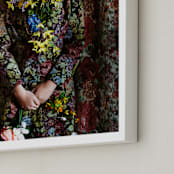 "Shes Blooming" - Art Print in Magical Rose by Theresa Bear - Frame Close-up