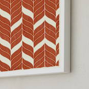 "Chevron Flow" - Art Print in Rust by Angel Walker - Frame Close-up