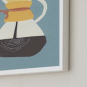 "Coffee Maker" - Art Print in Kitchen Tile Teal by Elliot Stokes - Frame Close-up