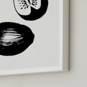 "Watermelons" - Art Print in Black on Off-white by Sonya Percival - Frame Close-up