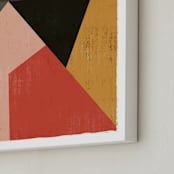 "Geo Abstract" - Art Print in Urban Red by Angel Walker - Frame Close-up