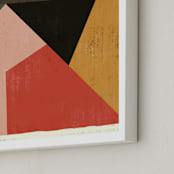 "Geo Abstract" - Art Print in Urban Red by Angel Walker - Frame Close-up
