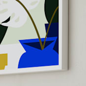 "Tropical Elements" - Art Print in Terracotta Blue by Jenna Skead - Frame Close-up