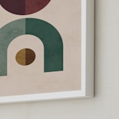 "Geometric 1" - Art Print in Emerald Green by Kelly Schmidt - Frame Close-up