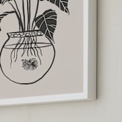 "Betta Fish" - Art Print in Black by Stefanie Lane - Frame Close-up