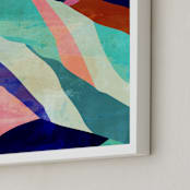 "Mountain landscape II" - Art Print in rainbow blue by Mojca Dolinar - Frame Close-up